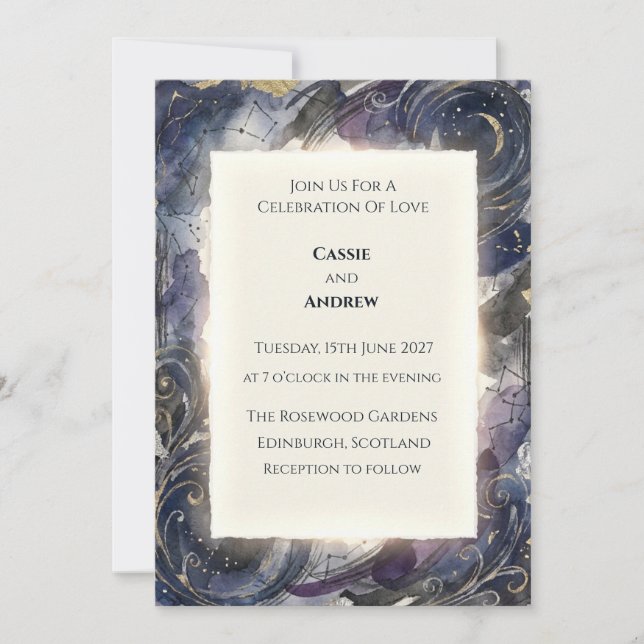 Convite de Casamento Constelação do Céu Noturno Ce (Frente)