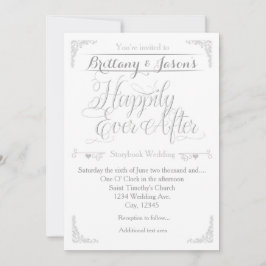 Convite de Casamento Conto de Fadas Feliz para Sem