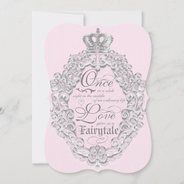 Convite de Casamento Conto de Fadas Vintage (Frente)