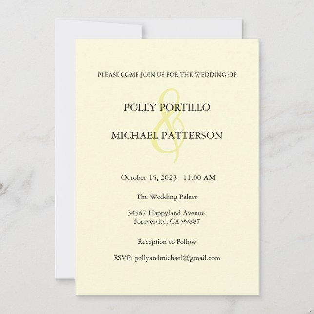 Convite De Casamento, Convite De Casamento Clássic (Frente)