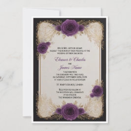convite de casamento, convite de casamento roxo