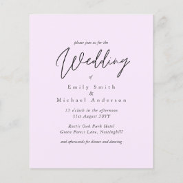 CONVITE DE CASAMENTO Cor Rosa de Tendência do ORÇA