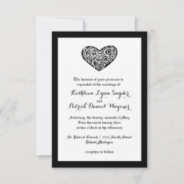 Convite de Casamento Coração Giratório - 3x5