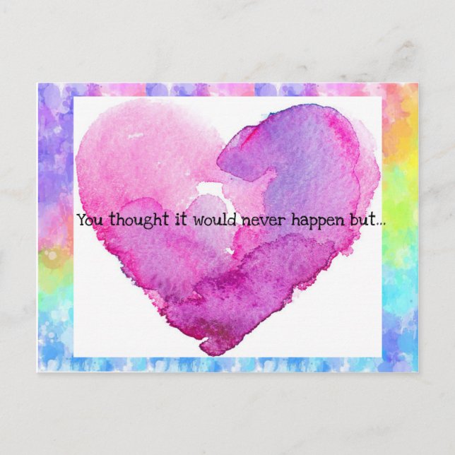 Convite de Casamento Coração Tie-Dye (Frente)