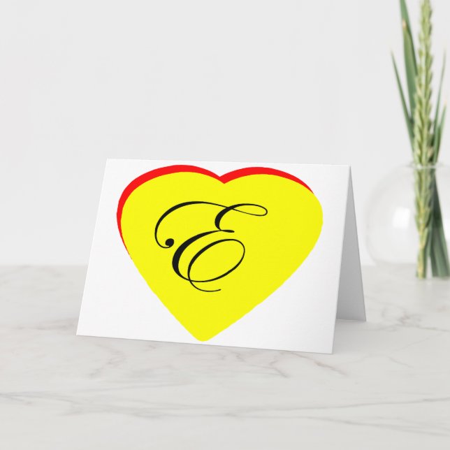 Convite De Casamento Coração Vermelho E Amarelo O  (Frente)