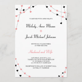 Convite de Casamento Corações