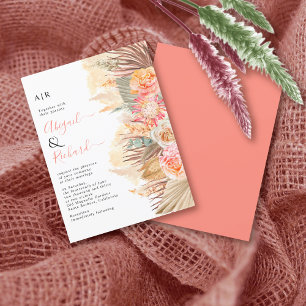 convite de casamento coral BUDGET grama das Pampas