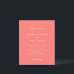 Convite de Casamento Coral Vibrante e Moderno<br><div class="desc">Este design faz parte de uma suíte de convites de casamento corais vibrantes e ousados, apresentando tipografia elegante e um layout moderno e limpo. A rica tonalidade coral cria uma declaração calorosa e atraente, mantendo um sentimento refinado e atemporal. Perfeito para casais que buscam um design fresco e contemporâneo com...</div>
