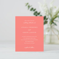 Convite de Casamento Coral Vibrante e Moderno