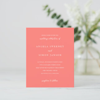 Convite de Casamento Coral Vibrante e Moderno
