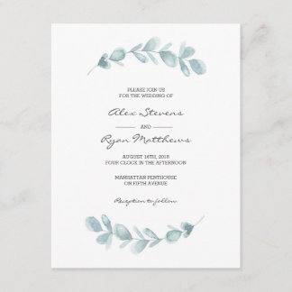 Convite de casamento| Corante de água do jardim Eu