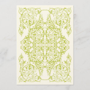 Convite de Casamento Corner Flourish (Chartreuse)