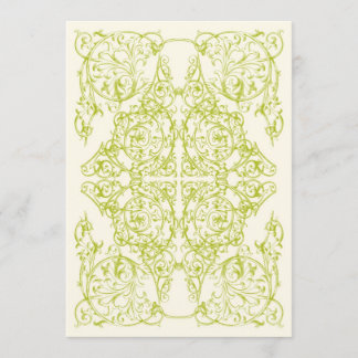 Convite de Casamento Corner Flourish (Chartreuse)