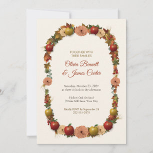 Convite de Casamento Coroa de Colheita de Outono c