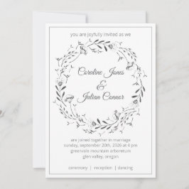 Convite de Casamento Coroa Floral