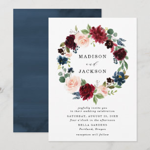 Convite de Casamento Coroa Floral Enfeitiçada