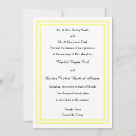 Convite de Casamento - Corte Duplo Amarelo Suave -