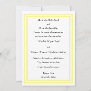 Convite de Casamento - Corte Duplo Amarelo Suave -