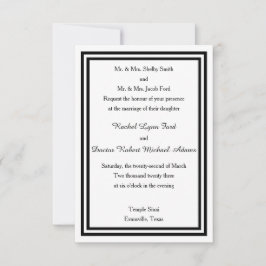 Convite de Casamento - Corte Duplo Preto 3x5