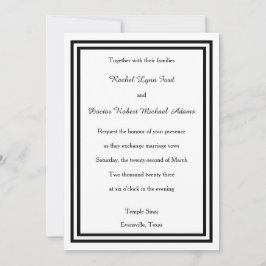Convite de Casamento - Corte Duplo Preto 5x7