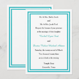 Convite de Casamento - Corte Duplo Verde -5x7