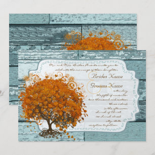 Convite de Casamento Country Chic Coral Tree