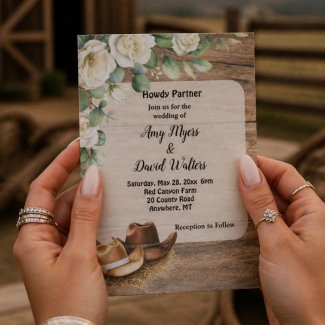 Convite de Casamento Country Cowboy Western (Criador carregado)