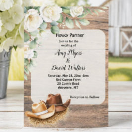 Convite de Casamento Country Cowboy Western