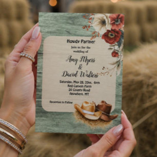 Convite de Casamento Country Cowboy Western (enfer