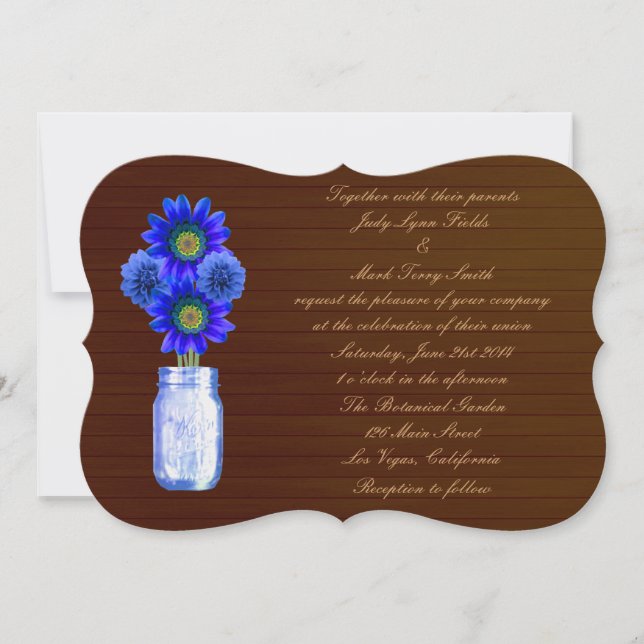 Convite de Casamento Country Rústico em Pote de Pe (Frente)