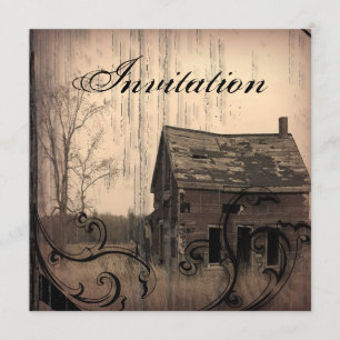 Convite de Casamento Country Rústico Western Vinta