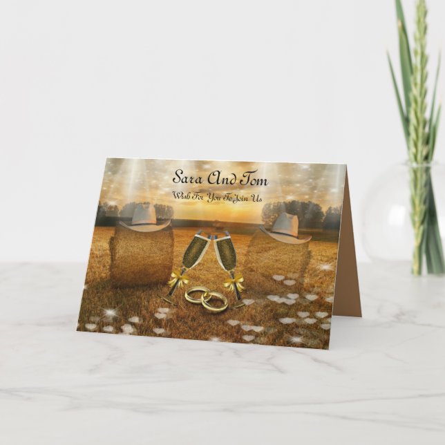 Convite de Casamento Country Western (Frente)