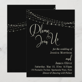 Convite de Casamento Cream Typography 32, Preto 2 