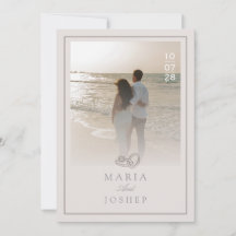 Convite de casamento creme elegante moderno editáv