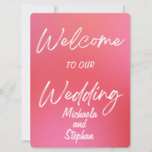 Convite de Casamento Crepúsculo Rosa e Laranja Mod