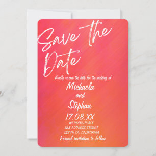 Convite de Casamento Crepúsculo Rosa e Laranja Mod