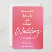 Convite de Casamento Crepúsculo Rosa e Laranja Mod
