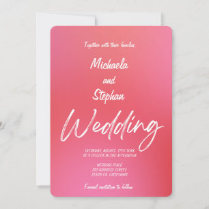 Convite de Casamento Crepúsculo Rosa e Laranja Mod