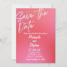 Convite de Casamento Crepúsculo Rosa e Laranja Mod