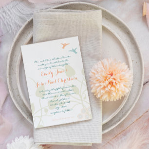 Convite de Casamento Cristão Beija-Flor Flores
