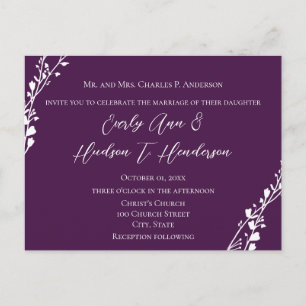 Convite de Casamento Cristão Deep Grape