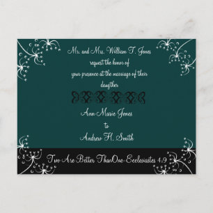 Convite de Casamento Cristão Deep Teal