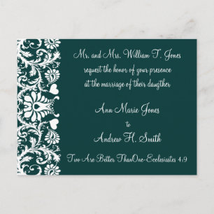 Convite de Casamento Cristão Deep Teal