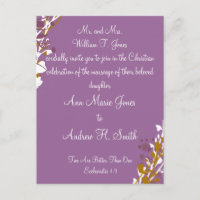 Convite de Casamento Cristão Elegância Roxa