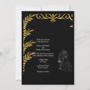 Convite de Casamento Cristão Elegante   Floral Dou