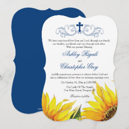 Convite de Casamento Cristão - Girassóis