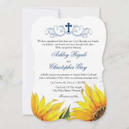 Convite de Casamento Cristão - Girassóis
