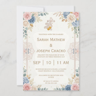 convite de casamento cristão indiano