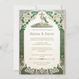 convite de casamento cristão indiano
