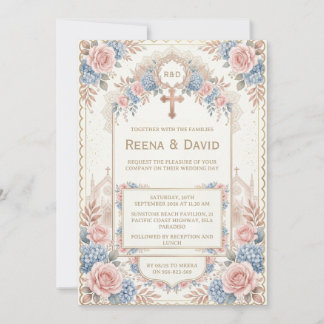 convite de casamento cristão indiano